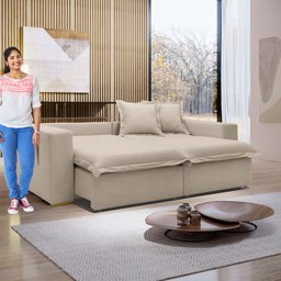 Sofá Cama Retrátil e Reclinável 220cm Arizona Com Almofadas - 13
