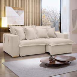 Sofá Cama Retrátil e Reclinável 220cm Arizona Com Almofadas - 1