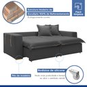 Ver imagem 6 de Sofá Cama Retrátil e Reclinável 220cm Arizona Com Almofadas
