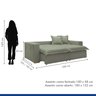 Sofá Cama Retrátil e Reclinável 220cm Arizona Com Almofadas - 11