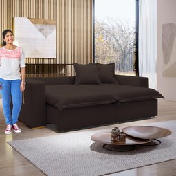 Sofá Cama Retrátil e Reclinável 240cm Arizona Com Almofadas - 13