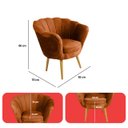 Ver mais imagens de Kit 4 Poltrona Sala Decorativa Pétala Veludo Terracota Pés Palito Castanho - Arkell