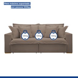 Sofá Cama Retrátil e Reclinável 240cm Arizona Com Almofadas - 12