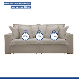Sofá Cama Retrátil e Reclinável 240cm Arizona Com Almofadas - 12