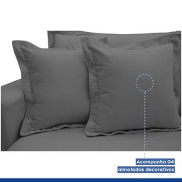 Sofá Cama Retrátil e Reclinável 240cm Arizona Com Almofadas - 8