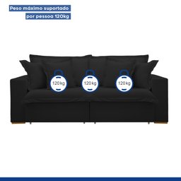 Sofá Cama Retrátil e Reclinável 240cm Arizona Com Almofadas - 12