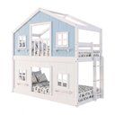 Ver imagem 2 de Beliche Infantil Montessoriano Casinha Dos Sonhos com Fechamento Inferior Branco em Madeira Maciça