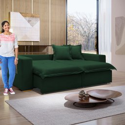 Sofá Cama Retrátil e Reclinável 240cm Arizona Com Almofadas - 13