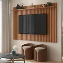 Ver imagem 1 de Painel para Tv até 75 Polegadas Dallas com 1 Prateleira Jequitibá/off White - Lukaliam