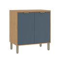 Ver imagem 1 de Balcão 800 2 Portas com Tampo Colors Freijó/azul Secreto – Kits Paraná