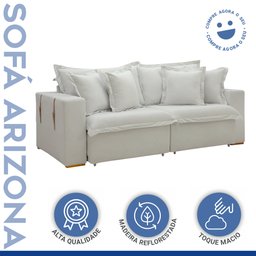 Sofá Cama Retrátil e Reclinável 240cm Arizona Com Almofadas - 2
