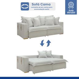 Sofá Cama Retrátil e Reclinável 240cm Arizona Com Almofadas - 3