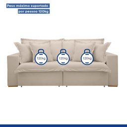 Sofá Cama Retrátil e Reclinável 240cm Arizona Com Almofadas - 12