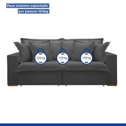 Sofá Cama Retrátil e Reclinável 240cm Arizona Com Almofadas - 12
