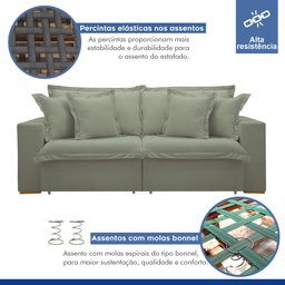Sofá Cama Retrátil e Reclinável 240cm Arizona Com Almofadas - 4