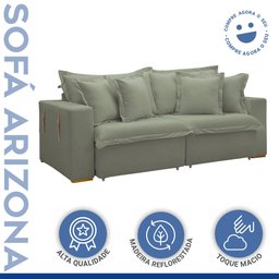 Sofá Cama Retrátil e Reclinável 240cm Arizona Com Almofadas - 2