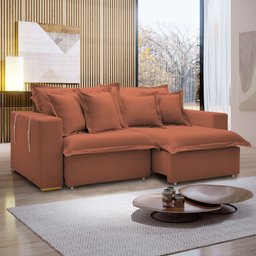 Sofá Cama Retrátil e Reclinável 240cm Arizona Com Almofadas - 1