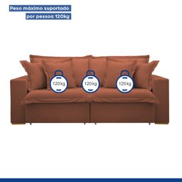 Sofá Cama Retrátil e Reclinável 240cm Arizona Com Almofadas - 12