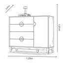 Ver imagem 6 de Comoda Sapateira Ipe 4 Portas Quartos Cinamomo com Branco - Albatroz
