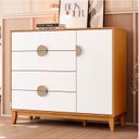 Ver imagem 2 de Comoda Sapateira Ipe 4 Portas Quartos Cinamomo com Branco - Albatroz