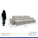 Ver imagem 3 de Sofá Retrátil e Reclinável 4 Lugares 320cm Martinho Boucle Yescasa