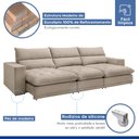 Ver mais imagens de Sofá Retrátil e Reclinável 4 Lugares 320cm Martinho Boucle Yescasa