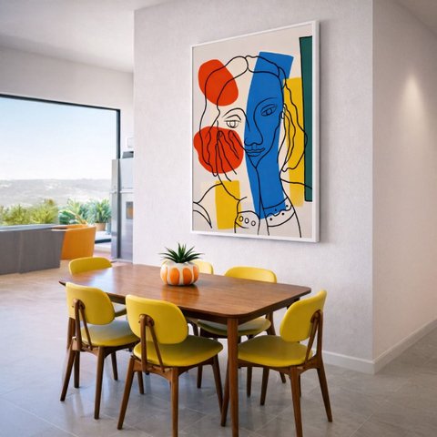 Quadro Canvas Matisse Minimalista 40x30cm Mold Preta