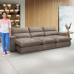 Sofá Retrátil e Reclinável 350cm Martinho Veludo - 11