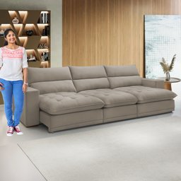 Sofá Retrátil e Reclinável 350cm Martinho Veludo - 11