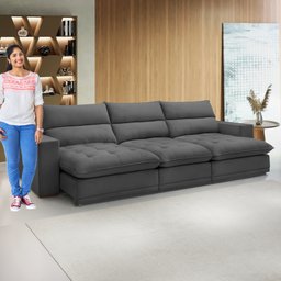 Sofá Retrátil e Reclinável 350cm Martinho Veludo - 11