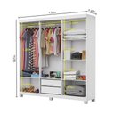 Ver imagem 7 de Guarda Roupa R22 6 Portas 2 Gavetas Com Espelho e Pés Carioca Móveis