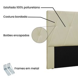 Cabeceira Solteiro 90cm Ancona Corano Marfim - Lucadi Home - 3