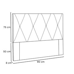 Cabeceira Solteiro 90cm Ancona Corano Marfim - Lucadi Home - 4