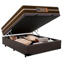 Ver imagem 6 de Cama Box Baú Casal Sintético + Colchão Molas Ensacadas Texas Prime Colchões 138cm Marrom