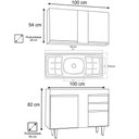 Ver imagem 7 de Armário Aéreo Indiana e Balcão Gabinete 100cm com Pia Inox Luziania Branco - Lumil