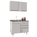 Ver imagem 1 de Armário Aéreo Indiana e Balcão Gabinete 100cm com Pia Inox Luziania Branco - Lumil