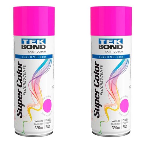 Kit 2 Tinta Aerossol Rosa Fluorescente 350 Ml/250g