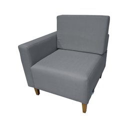 Poltrona Decorativa Alice Pés Trapézio Suede Cinza - Ds Estofados - 4