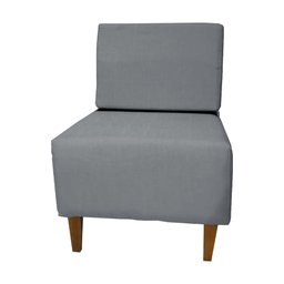 Poltrona Decorativa Alice Pés Trapézio Suede Cinza - Ds Estofados - 5