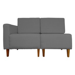 Poltrona Decorativa Alice Pés Trapézio Suede Cinza - Ds Estofados - 1