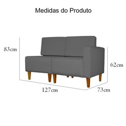 Poltrona Decorativa Alice Pés Trapézio Suede Cinza - Ds Estofados - 7