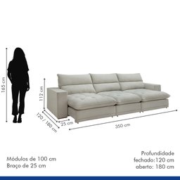 Sofá Retrátil e Reclinável 350cm Martinho Boucle - 9