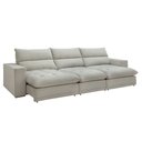 Ver imagem 2 de Sofá Retrátil e Reclinável 5 Lugares 350cm Martinho Boucle Yescasa Branco Gelo