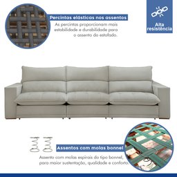 Sofá Retrátil e Reclinável 350cm Martinho Boucle - 3