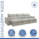 Ver imagem 4 de Sofá Retrátil e Reclinável 5 Lugares 350cm Martinho Boucle Yescasa Branco Gelo
