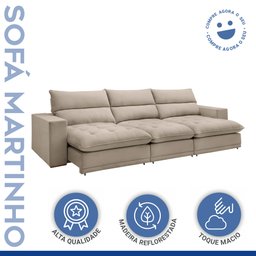 Sofá Retrátil e Reclinável 350cm Martinho Boucle - 2