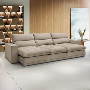 Sofá Retrátil e Reclinável 350cm Martinho Boucle