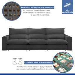 Sofá Retrátil e Reclinável 350cm Martinho Boucle - 3