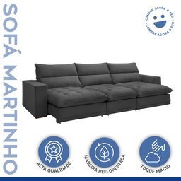 Sofá Retrátil e Reclinável 350cm Martinho Boucle - 2