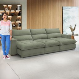 Sofá Retrátil e Reclinável 350cm Martinho Boucle - 11